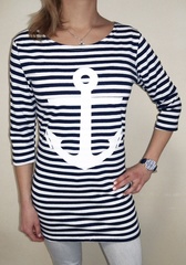 Тельняшка с якорем - магазин тельняшек.ру 8-800-700-93-18Тельняшка женская с белым якорем в Магазине тельняшек