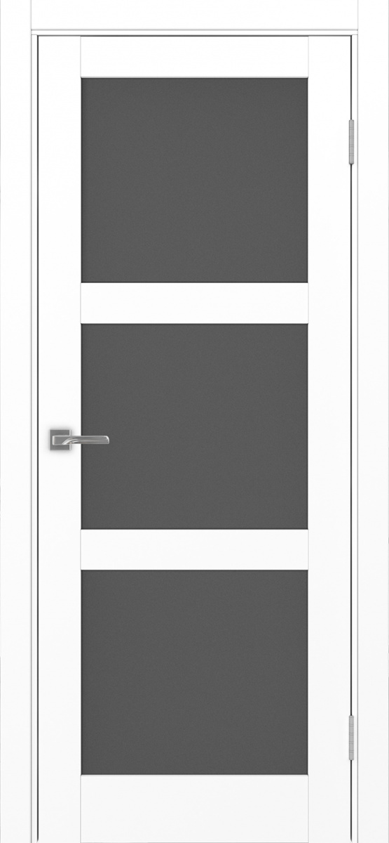Дверь межкомнатная Оптима Порте Турин 530.222, цвет белый снежный, экошпон, стекло графит