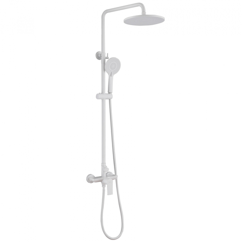 Abber AF8020FWL Душевая стойка Abber Weiss Insel AF8020FWL без излива, белый матовый