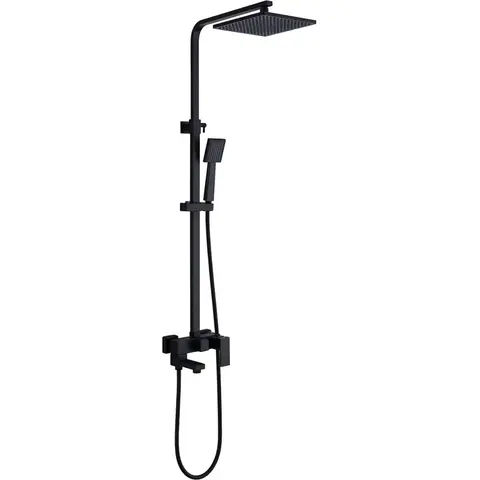 Abber Daheim AF8216BL Душевая стойка с изливом, черный матовый