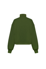 Свитшот на короткой молнии с принтом Тёмно-зелёный