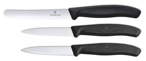 Набор ножей Victorinox для очистки овощей Swiss Classic, 3 предмета, чёрный (6.7113.3)