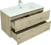 Aquanet 274135 Тумба с раковиной Алвита new 100 2 ящ. цв.дуб веллингтон белый (274135)