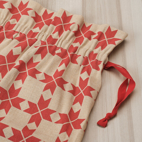 Мешок на шнуркеVintertid, коричневый/красный/с рисунком, 90х56 см, текстиль