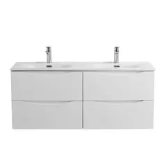 BelBagno MARINO-CER-N-1200-4C-SO-BL-P MARINO-CER-N База под раковину подвесная с четырьмя выкатными ящиками, Bianco Lucido, 1202x462x500, MARINO-CER-N-1200-4C-SO-BL-P фото