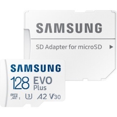 Карта памяти Samsung 128GB microSDXC EVO Plus UHS-I U3 V30 A2 + ADP 160 Mb/s
