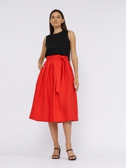 Юбка DIANA из 100% льна красного цвета