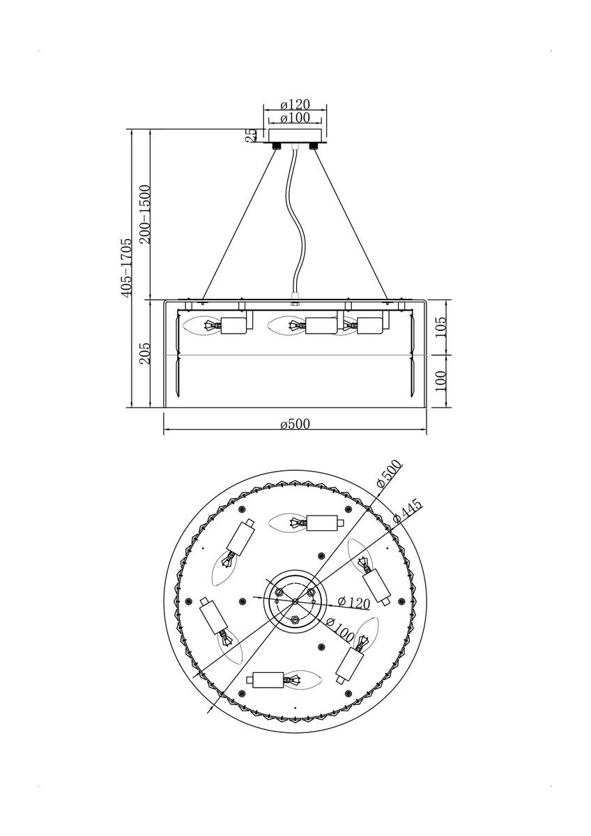 Подвесная люстра Maytoni Wonderland MOD313PL-06CH