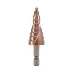 Сверло ступенчатое 4-20мм (Спиральное) HSSE-Co5 9ступ. L75мм хв. 6-гр 1/4