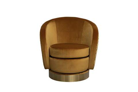Кресло вращающееся велюровое 76х76х76см Garda Decor бронзовое