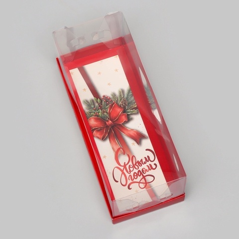 Коробка с прозрачной крышкой под рулет «С Новым годом», 30×12×12