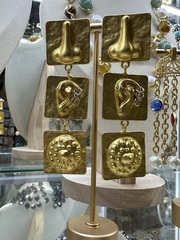 Длинные серьги ANATOMI в стиле Schiaparelli с подвесками квадратами