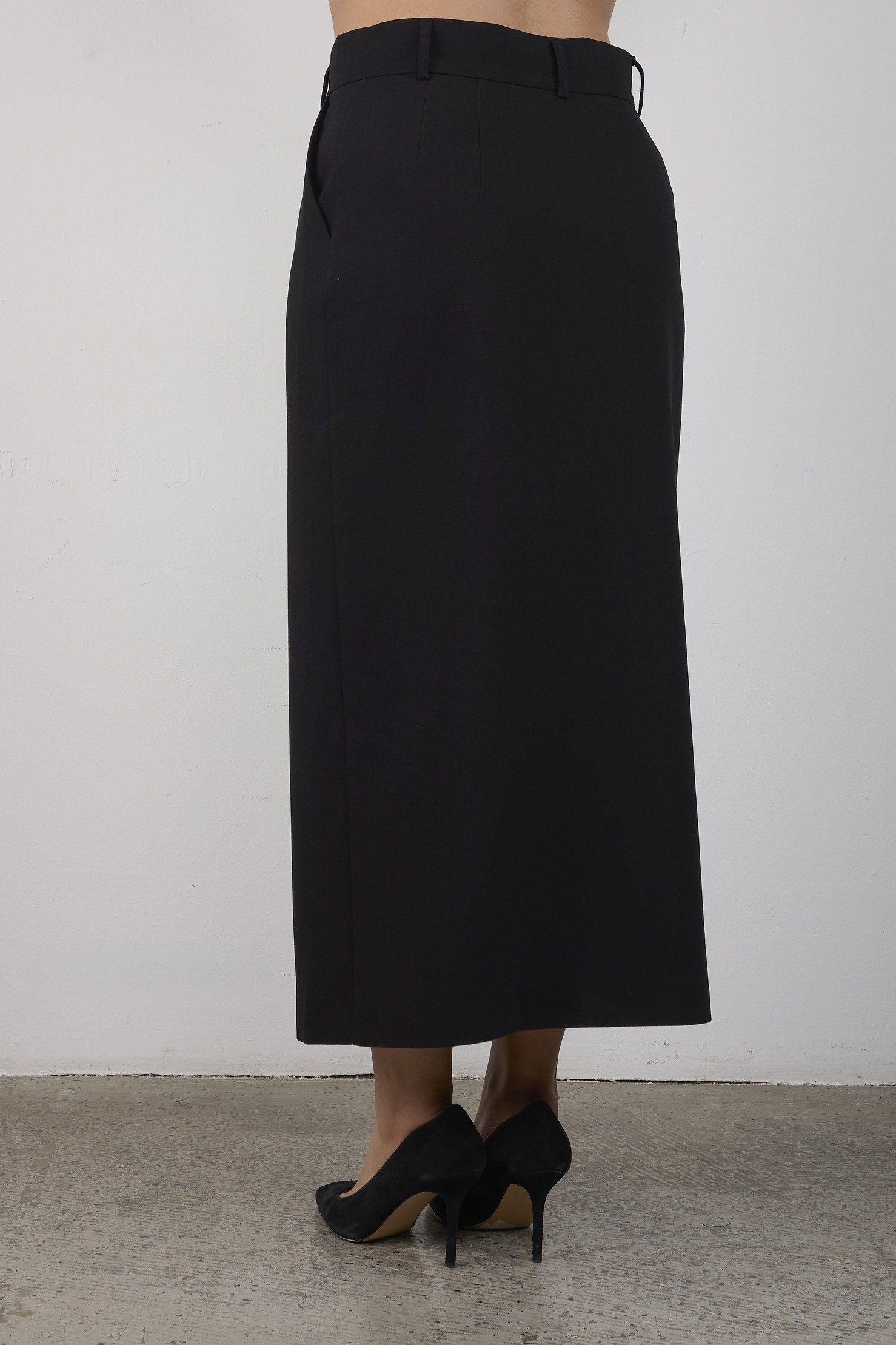 Юбка макси со шлицей спереди, черный