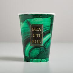 Стаканчик для цветов «Beautiful», Малахит, Зеленый, 350 мл, 10 шт.