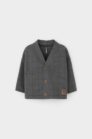 жакет  для мальчика  КР 302629/тем.серый меланж,клетка к516