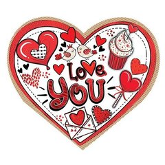 
          Открытка двойная, "Love YOU", 159х297 мм, с текстом, фольга, форма-сердце