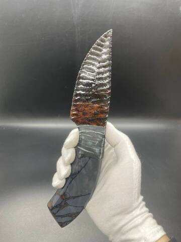 Нож из обсидиана с рукоятью из обсидиана 24 см