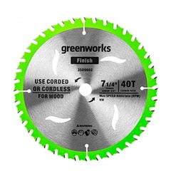 GREENWORKS Диск пильный Greenworks 184x20 мм, 40T, по дереву (2943307)