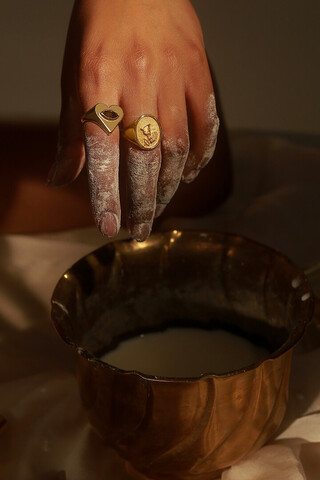 Кольцо VISION позолота с дымчатым Кварцем