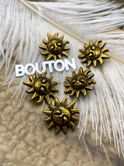 Пуговицы бронзовые в форме солнца с лицом