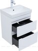 Aquanet 348175 Тумба с раковиной Слим 50 2 ящ. цв.белый сатин (348175)