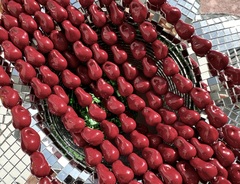 Бусины для украшений "Жемчуг барочный" 11х15мм, "Красная майорка. Имитация"