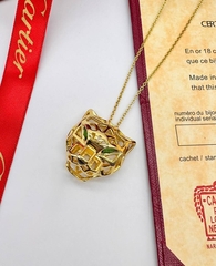 Колье с подвеской ПАНТЕРА PANTHERE крупная коллекция yellow/white VGOLD