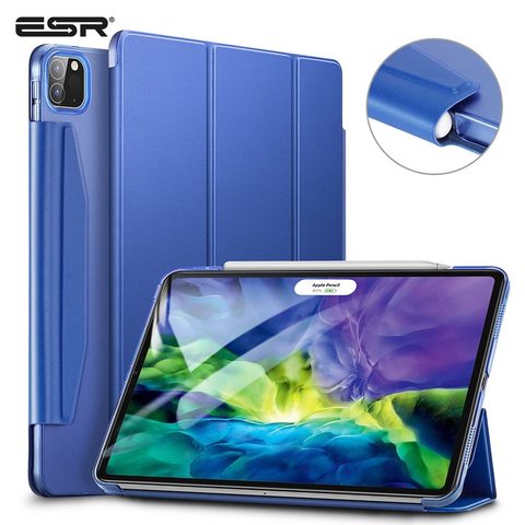 Ударопрочный магнитный чехол ESR Rebound Pencil Case для iPad Pro 12.9 2020 (синий)