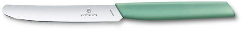 Нож Victorinox столовый, лезвие 11 см прямое, мятно-зелёный