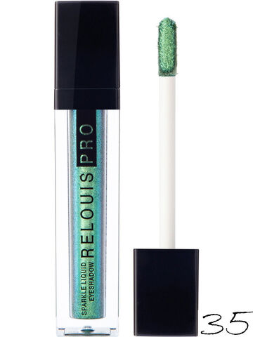 Sparkle Liquid Eyeshadow Тени жидкие сияющие тон 35 Miracle Green Relouis