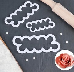 Набор вырубок Роза  3 шт, 16,5х7/13х5/10х4 см