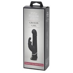 Черный хай-тек вибратор Greedy Girl Thrusting Rabbit Vibrator - 22,8 см. - 