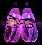 Светящиеся кроссовки с USB зарядкой на шнурках, цвет белый, светится верх. Изображение 8 из 23.