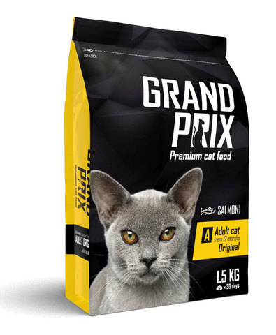 Grand Prix Adult Original сухой корм для кошек с лососем 1,5 кг