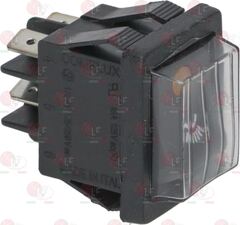 3319463 LF Черный двухполюсный переключатель подсветки с оранжевой индикаторной лампочкой с защитным колпаком