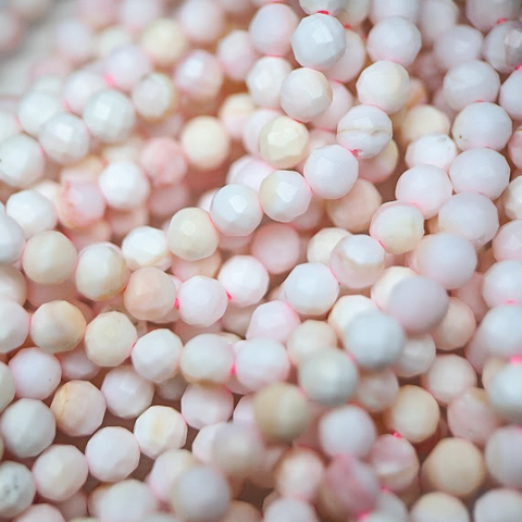 Бусины из раковины розовой королевской ракушки, шар, 4,2мм, микроогранка