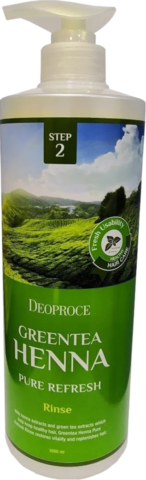 Deoproce Rinse - Greentea Henna Pure Refresh Бальзам для волос с зеленым чаем и хной