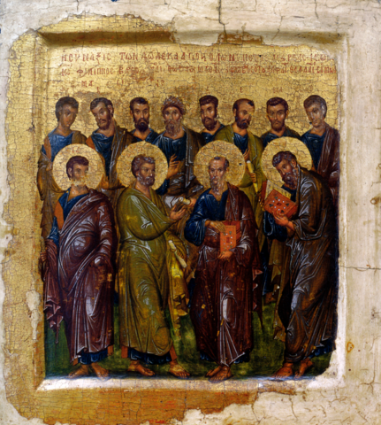 Икона Двенадцать Апостолов на левкасе на дереве мастерская Иконный Дом