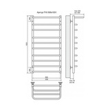 Полотенцесушитель электрический Terminus Арктур П10 500x1031 с полкой, ТЭН HT-1 300W, левый/правый