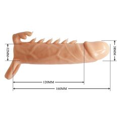 Телесная удлиняющая насадка Penis Sleeve Emmitt - 17 см. - 