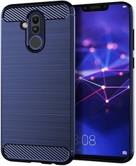 Чехол для Huawei Mate 20 Lite цвет Blue (синий), серия Carbon от Caseport