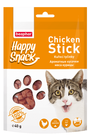 Купить Beaphar Happy Snack Chicken Stick ароматные кусочки мяса курицы для кошек и котят