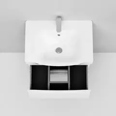 Тумба подвесная с раковиной, 65 см, 2 ящика, белый, глянцевая, AM.PM LIKE - M80FHX0652WG