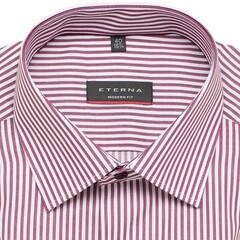 Сорочка Eterna Modernt Fit 4085- X18P-58 в бордово-красную полоску