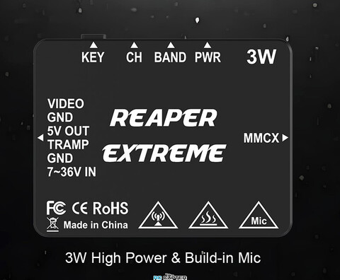 Видеопередатчик FPV Foxeer 5.8G (4.9-6G) Reaper Extreme 3W 72CH VTx SKU: MR1831