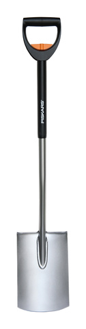 Лопата Fiskars SmartFit телескопическая с закругленным лезвием, 105-125 см
