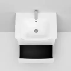 Тумба подвесная с раковиной, 65 см, 2 ящика, белый, глянцевая, AM.PM LIKE - M80FHX0652WG