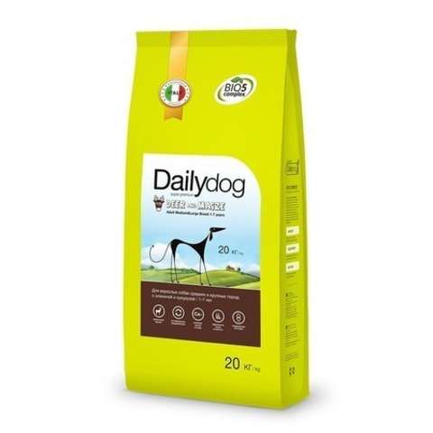 Сухой корм Dailydog Adult Medium Large Deer and Maize для взрослых собак средних и крупных пород с олениной и кукурузой, 12 кг.