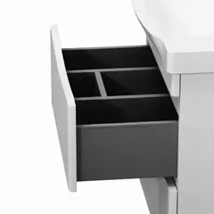 Тумба подвесная с раковиной, 65 см, 2 ящика, белый, глянцевая, AM.PM LIKE - M80FHX0652WG