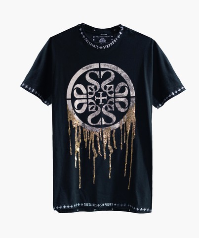 The Saints Sinphony | Футболка мужская INSIGNIA DRIP  LOGO-GOLD DRIP TS3261B перед